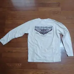 HARLEY-DAVIDSON長袖ヘンリーネックシャツ Sサイズクリーム色 中古