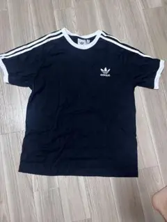 adidas ブラック Tシャツ 3本ライン XL