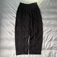 90s Claiborne ツータック レーヨン ワイド スラックス ブラック