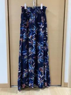 花柄　フレア　ロングスカート