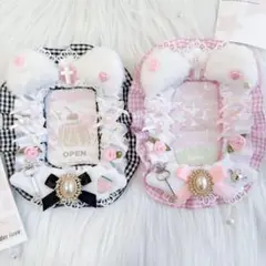 トレカケース　ケースデコ　ピンク　黒　2点セット　くま