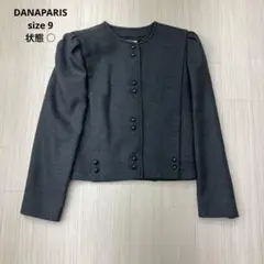 ● DANAPARIS ノーカラー ジャケット マダム ウール100 短丈 9