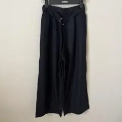 YECCA VECCA ベルト付き　ワイドパンツ S ダークネイビー