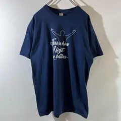 T-84 GILDAN プリント Tシャツ ネイビー Lサイズ