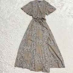 レインスプーナー　カシュクールワンピース　花柄　半袖　M