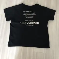 GUキッズ　英字はブラックTシャツ　130cm