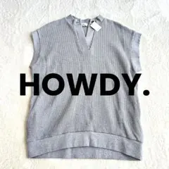 HOWDY. ワッフルTシャツ　グレー　スウェット　タグ付き新品