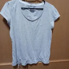 PUMA グレー Tシャツ Mサイズ ドローストリング付き