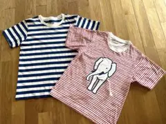 MUJI半袖ボーダー Tシャツ＆ジムトンプソン半袖Tシャツ(150サイズ)