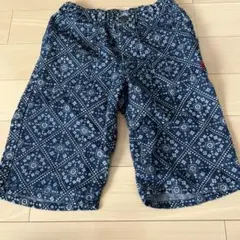 バンダナ柄 ネイビー ハーフパンツ　150 EDWIN