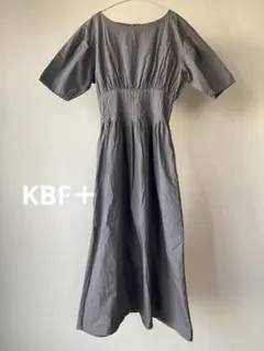 KBF ケービーエフプラス ウエストタックボリュームワンピース ロングワンピース