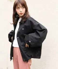 【FILA×Heather】ボリュームコーチジャケット 黒