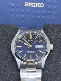 SEIKO ALBA ネイビー　DAY DATE 10BAR 7N43 稼働品