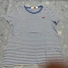 Levi's 青と白のストライプ Tシャツ S