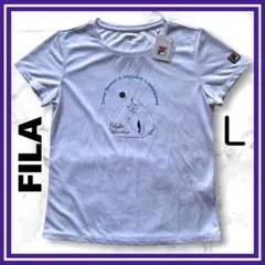 新品タグ付✨FILA テニス　Tシャツ　ホワイト　キャット柄　半袖　L