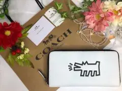 COACH コーチ 長財布 キースヘリング ホワイト