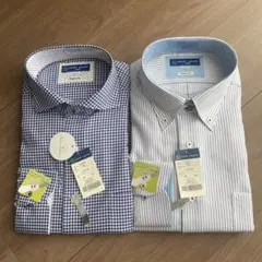 【未使用タグ付き】 SHIRT HOUSE シャツ　チェック　ストライプ　長袖