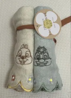 ディズニーストア チップ&デール フェイスタオルセット 2枚組 新品未使用
