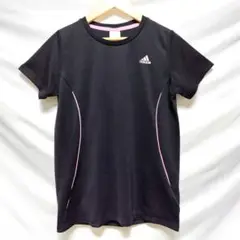 【美品】アディダス Climalite ランニングTシャツ ブラック×ピンク