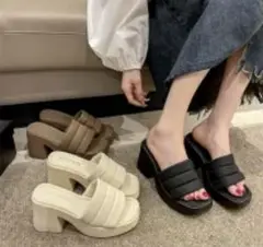 SILVATO ブラック 厚底ヒールサンダル サイズ35