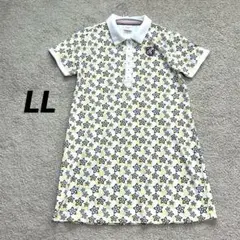 SAVOY ゴルフウェア ポロシャツワンピース 花柄 大きいサイズ LL