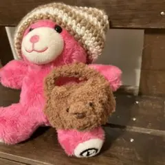 ぬいぐるみ用バック　ぬいぐるみ15cmサイズ　ふわふわくまちゃんバックテテ着用風