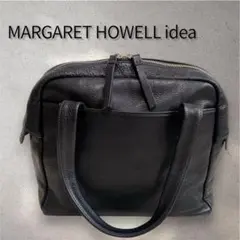Margaret Howell idea シボ革レザー トートバッグ ブラック