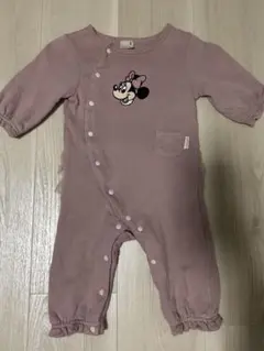 ミニー刺繍ロンパース 80サイズ くすみピンク