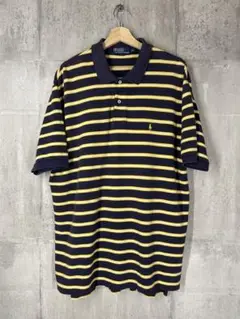 Polo Ralph Lauren ラルフローレン　ポロシャツ　ボーダー　黄×紺
