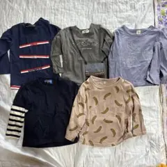 男の子　90 ロンT 秋トップス　長袖　カットソー　保育園　５枚セット　まとめ