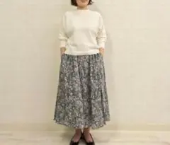 Crespi クレスピ LIBERTYリバティ 綿シルフローン ギャザースカート