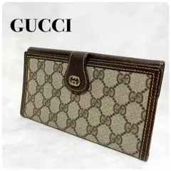 極美品✨GUCCI オールドグッチ 長財布 GGマーク ヴィンテージ 焦茶