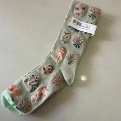 Bonne Maison ベージュかわいい動物柄ソックス レディース8494