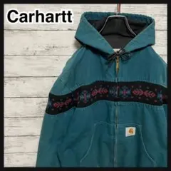 【入手困難】カーハート☆刺繍ロゴ ネイティブ柄 最高デザインアクティブジャケット
