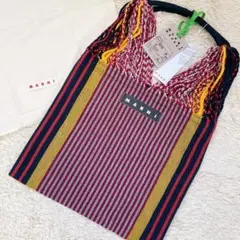 新品♡マル二 ハンドバッグ ロゴ ハンモック ストライプ マーケット 保存袋付き