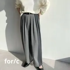 for/c フォーシー　タックワイドパンツ 撥水タックカーブパンツ　LL