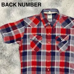 BACK NUMBER 半袖チェックシャツ　L