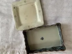 皿 2枚 作家物 四角い皿