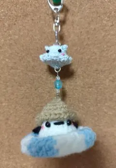 水色　シマエナガ　メンダコ　あみぐるみ