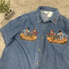 古着 Bollie Brooks 刺繍 ダンガリーシャツ