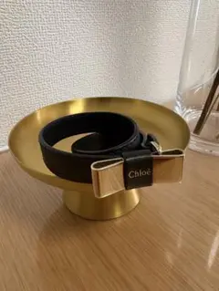 【美品】Chloé クロエブラックレザーバングブレスレット