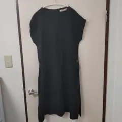 美品　リネン　黒 ワンピース 38　麻