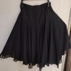 U.N.A 黒 全円フレアスカート Mサイズ