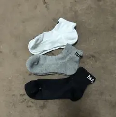 huf ソックス 3足セット ホワイト グレー ブラック