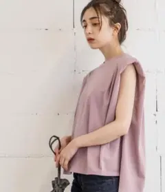 エマテイラー　ノースリーブチュニック パワーショルダートップス