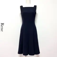 Rene ルネ TISSUE フィットu0026フレア スクエアネック ワンピース
