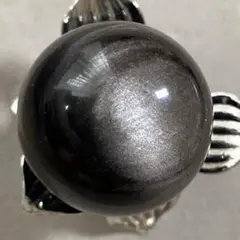 シルバーオブシディアン　スフィア　天然石　置物