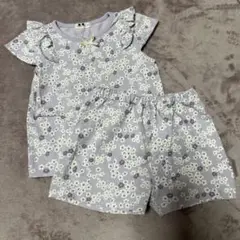 女の子 セットアップ 花柄 紫 100
