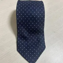 ネイビー ドット柄 ネクタイ　鎌倉シャツ