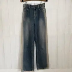 BASIC FIT ベーシックフィット ワイド ストレート ジーンズ　26(S)